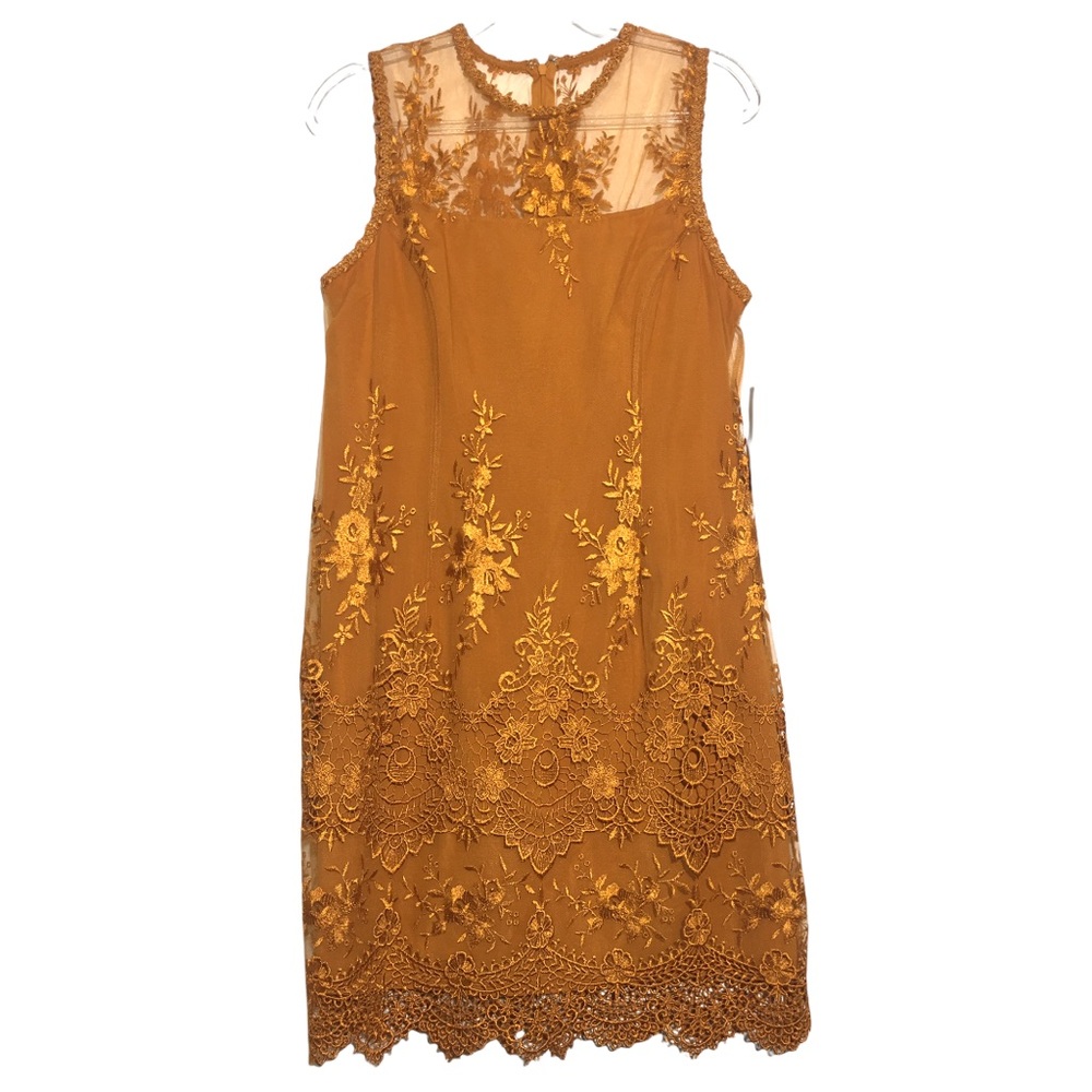 Nanette Lepore Dresses |Medieval Gold |Embroidered Lace Dress